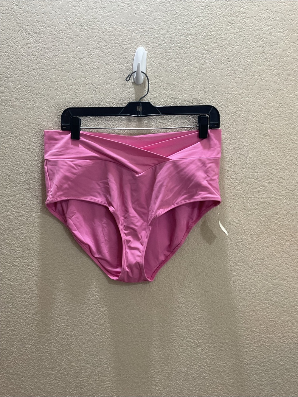 aerie Hot Pink High-Waist Bikini Bottoms with Crossover Waistband
